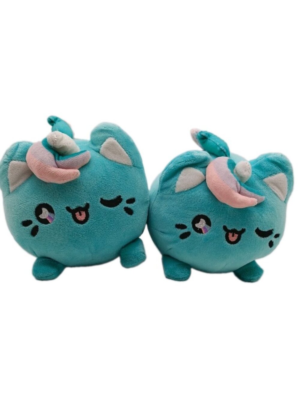 Moon Blossom Meowchi Cat Unicorn Aurora Tasty Peach Plush 6" Aqua Set Of 2